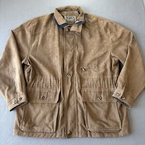 VTG 90s Safari Jacket Tan Field Coat Utility Mens XL Countryside Rustic Heritage